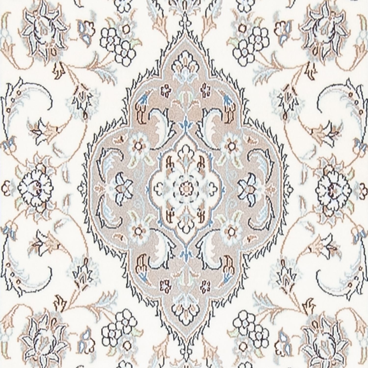 Løber Persisk tæppe - Nain - Premium - 398 x 88 cm - creme