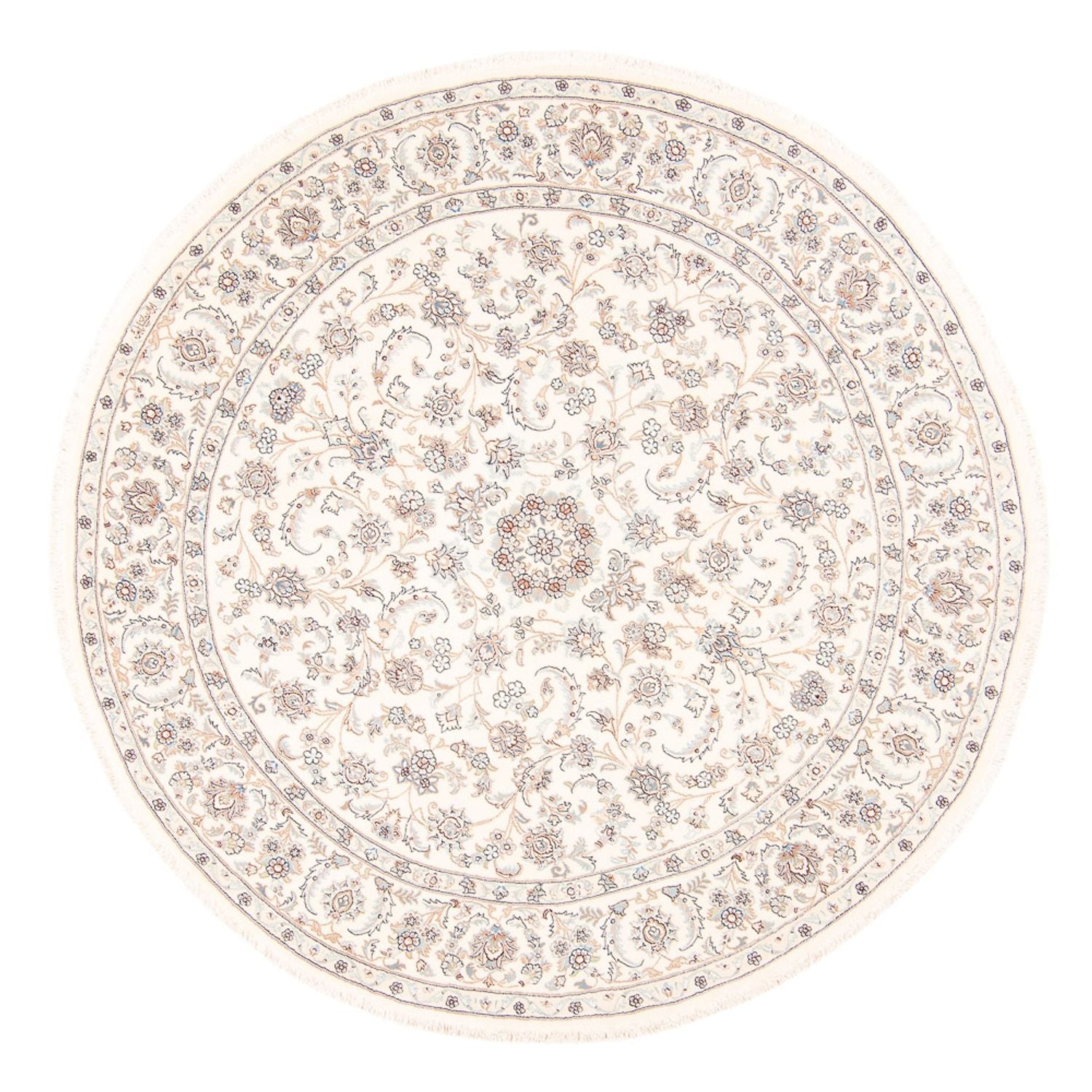 Persisk tæppe - Nain rundt  - 203 x 200 cm - creme