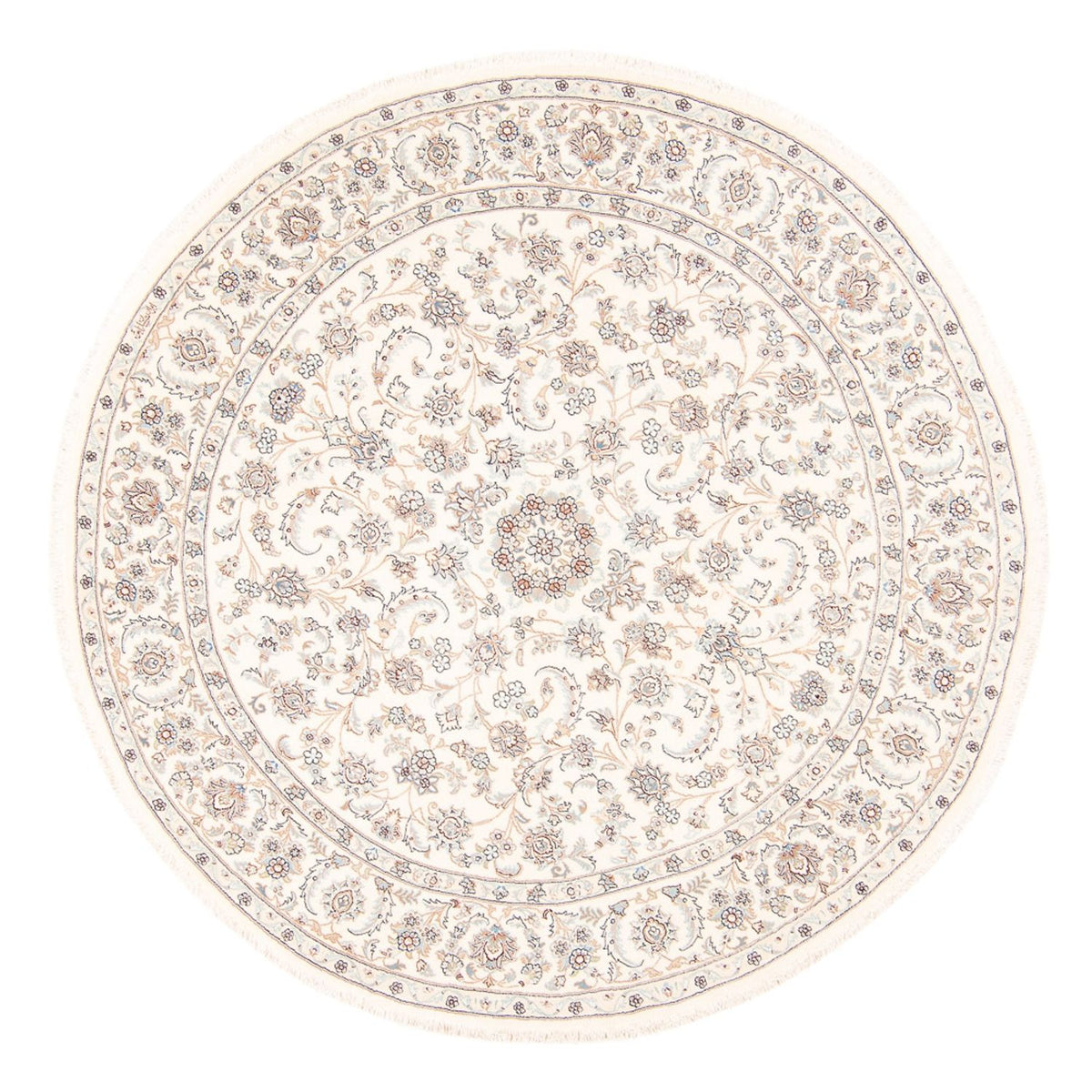 Persisk tæppe - Nain rundt  - 203 x 200 cm - creme