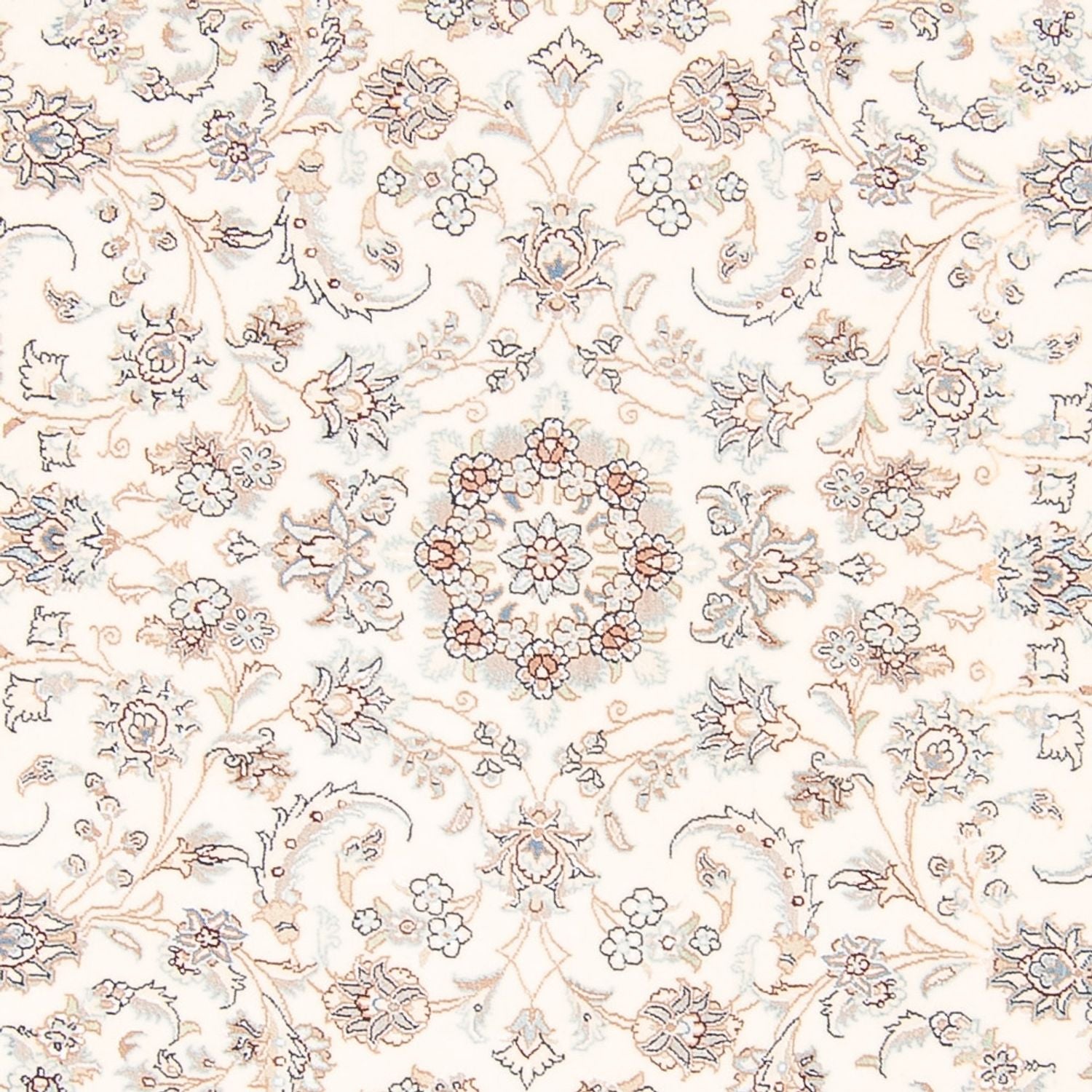 Persisk tæppe - Nain rundt  - 203 x 200 cm - creme