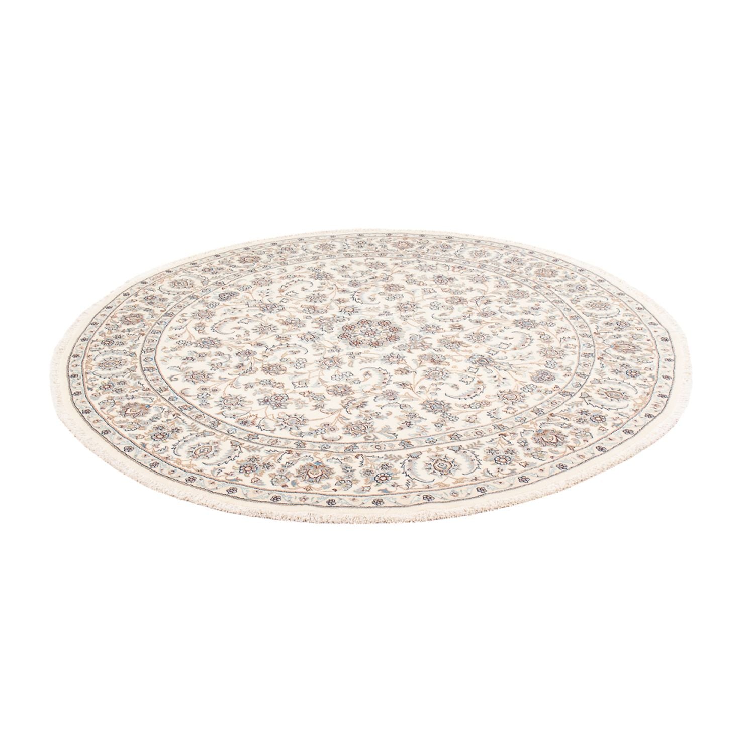 Persisk tæppe - Nain rundt  - 203 x 200 cm - creme