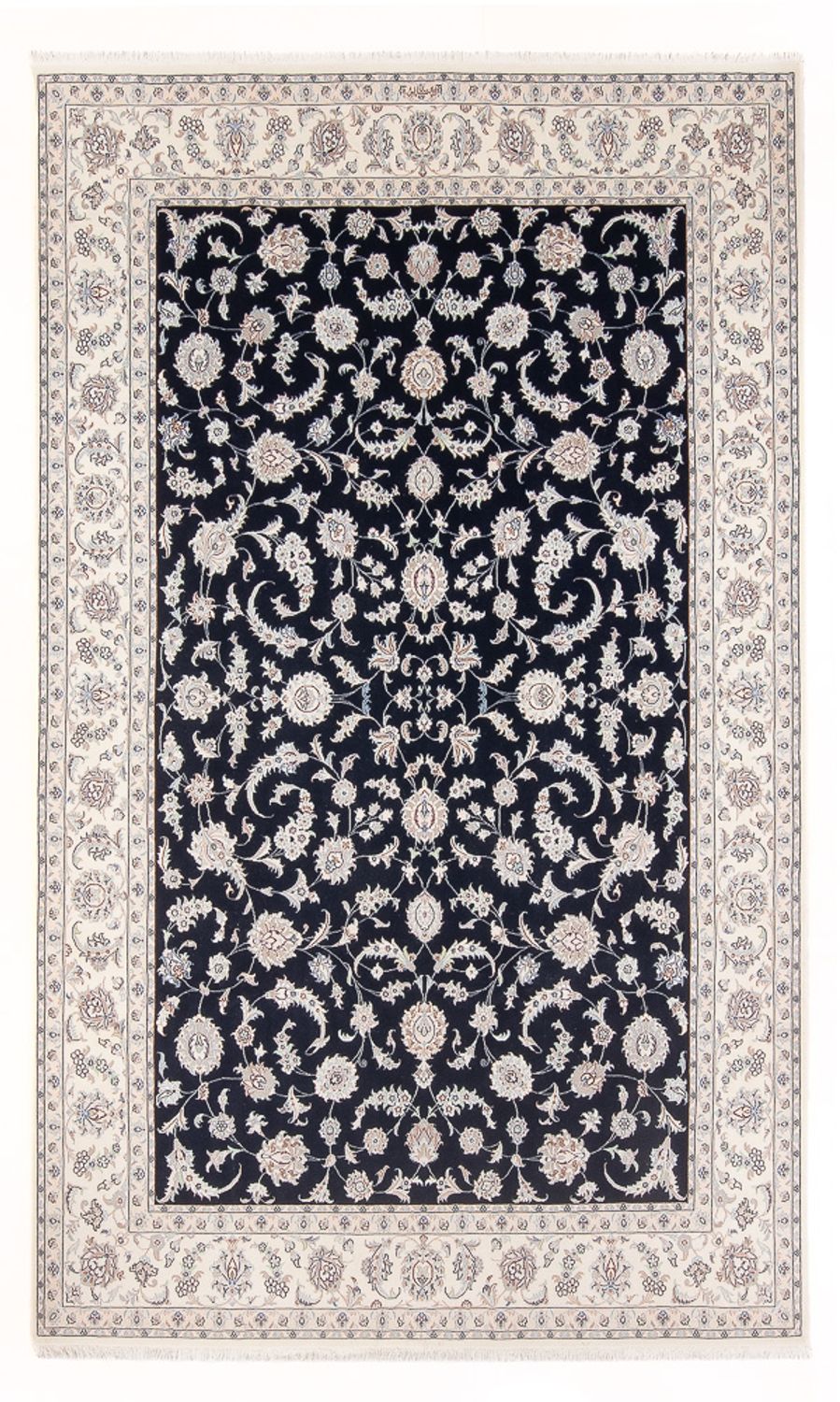 Persisk tæppe - Nain - Premium - 297 x 198 cm - mørkeblå