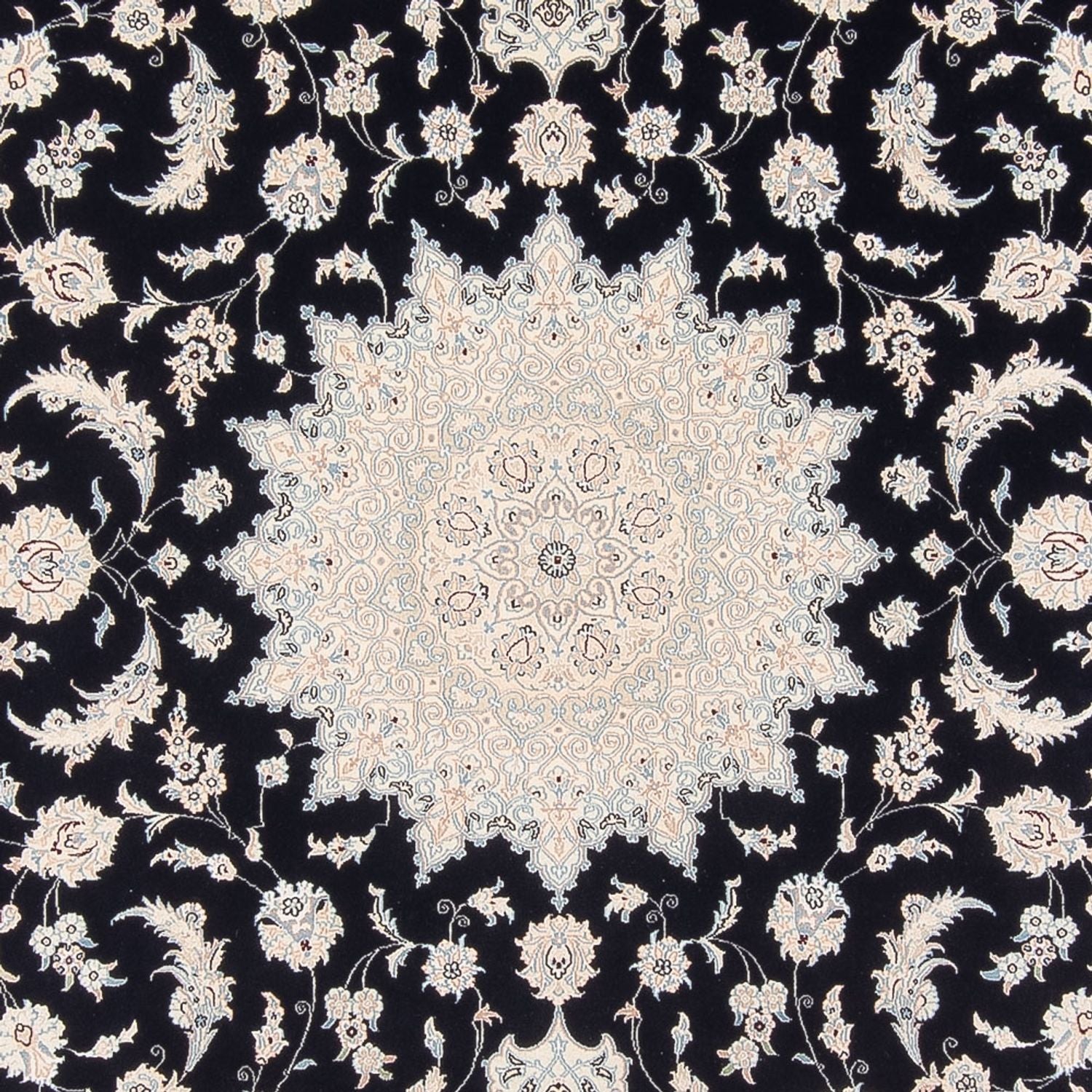 Persisk tæppe - Nain - Premium - 340 x 246 cm - mørkeblå