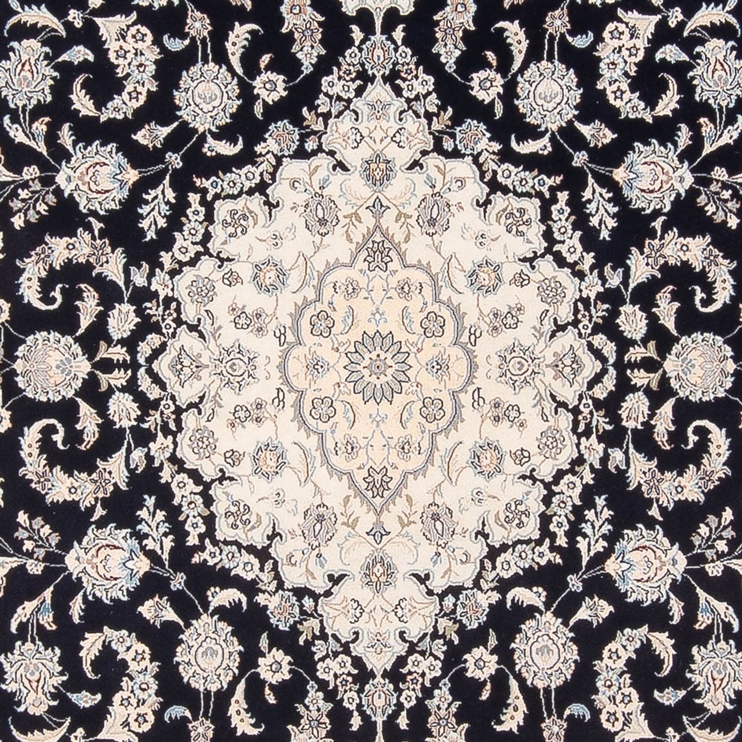 Persisk tæppe - Nain - Premium - 300 x 200 cm - mørkeblå