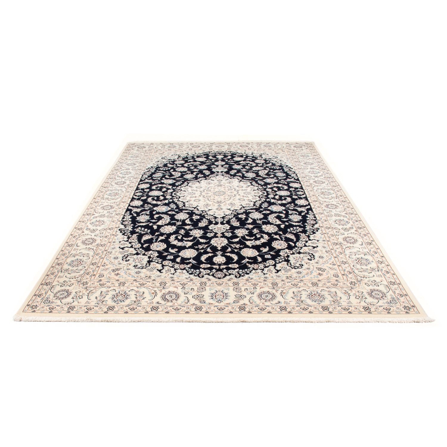 Persisk tæppe - Nain - Premium - 300 x 200 cm - mørkeblå