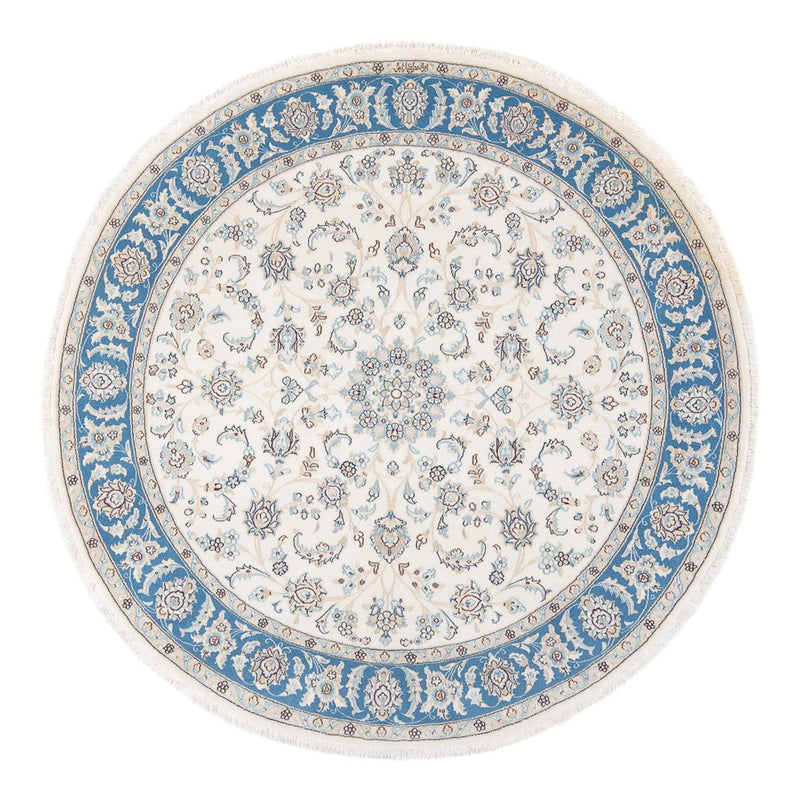 Persisk tæppe - Nain - Premium rundt  - 149 x 149 cm - creme