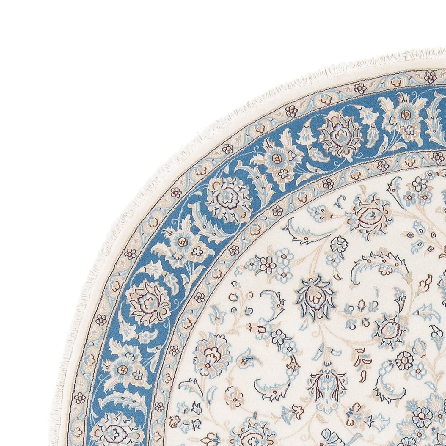 Persisk tæppe - Nain - Premium rundt  - 149 x 149 cm - creme