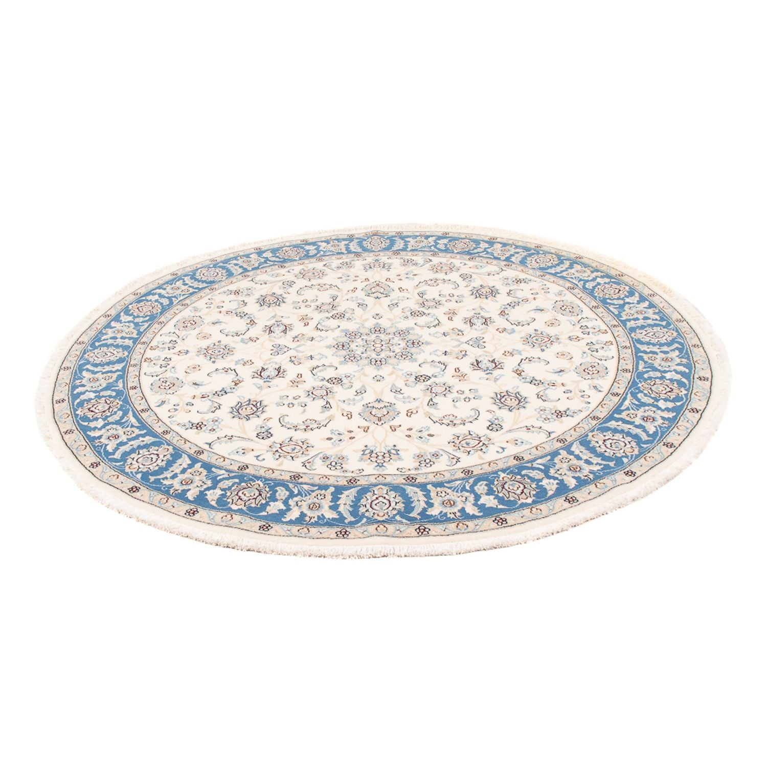 Persisk tæppe - Nain - Premium rundt  - 149 x 149 cm - creme