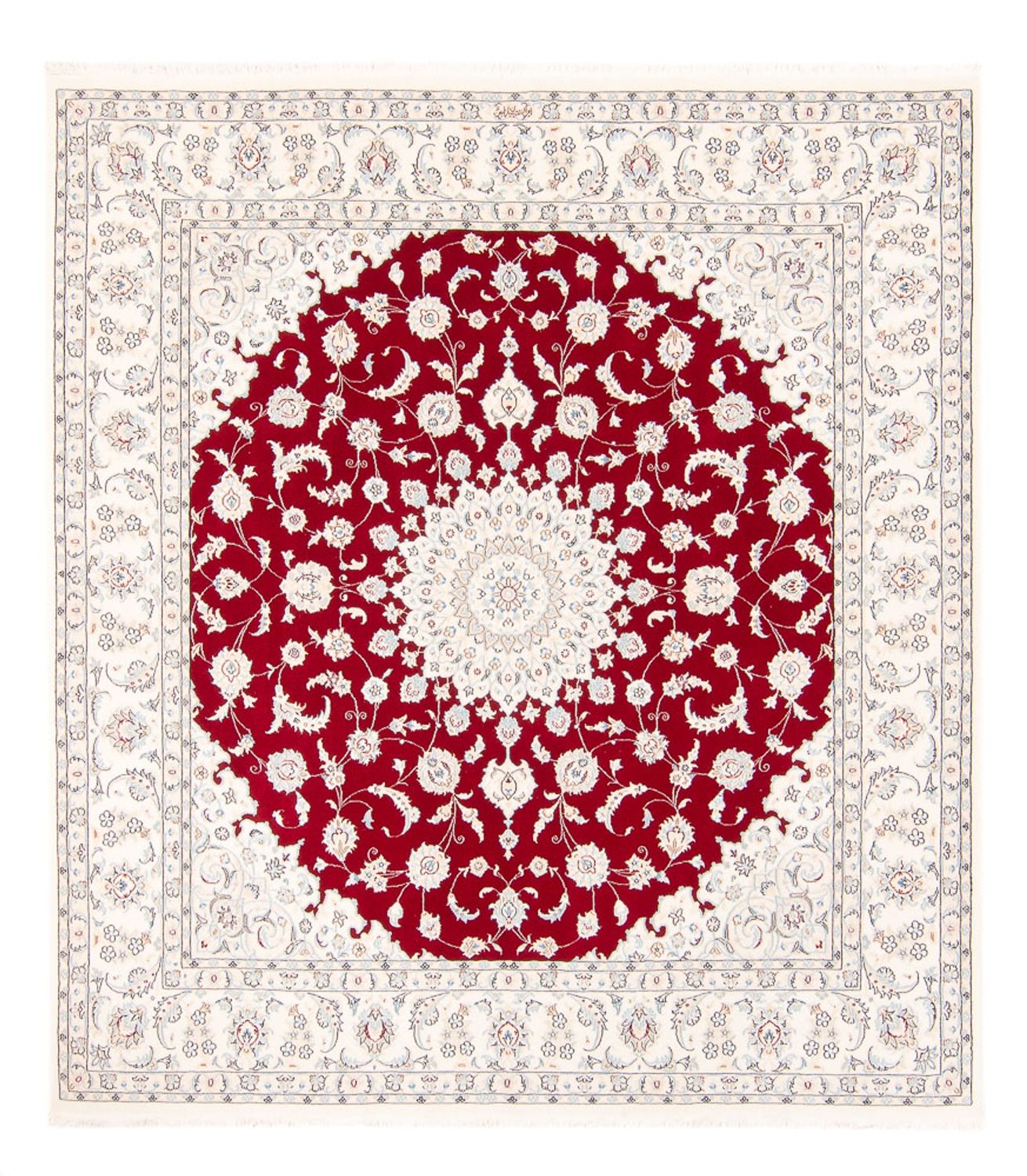 Persisk tæppe - Nain firkantet  - 210 x 194 cm - rød