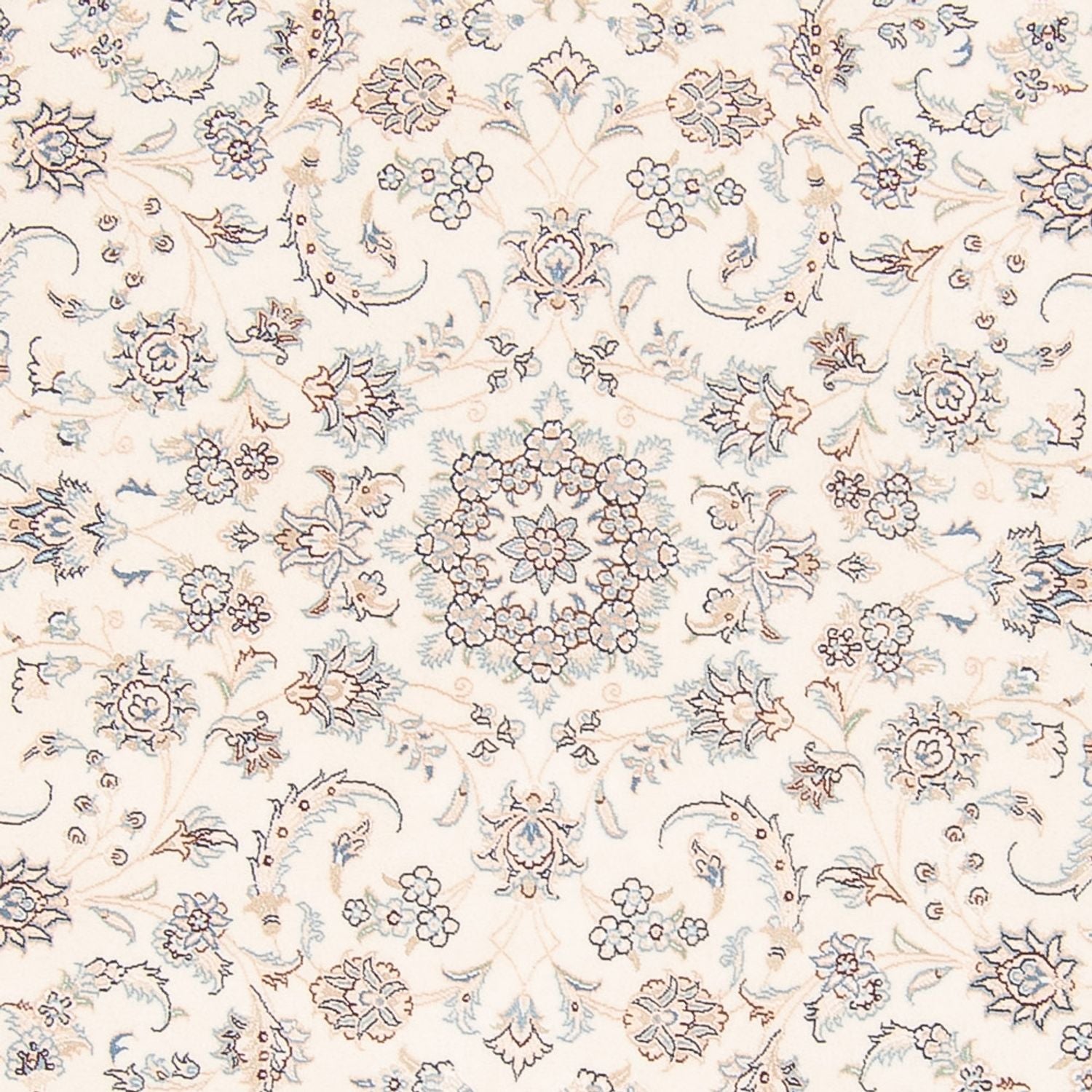 Persisk tæppe - Nain rundt  - 200 x 200 cm - creme