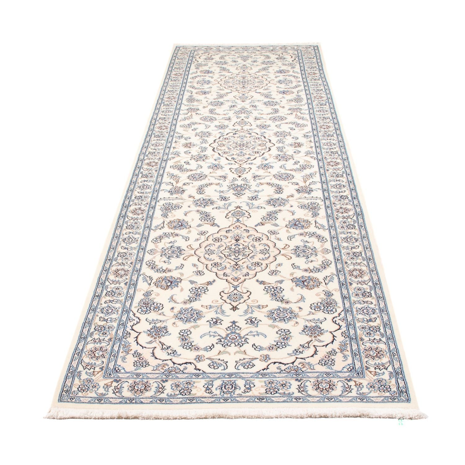 Løber Persisk tæppe - Nain - Premium - 340 x 84 cm - creme