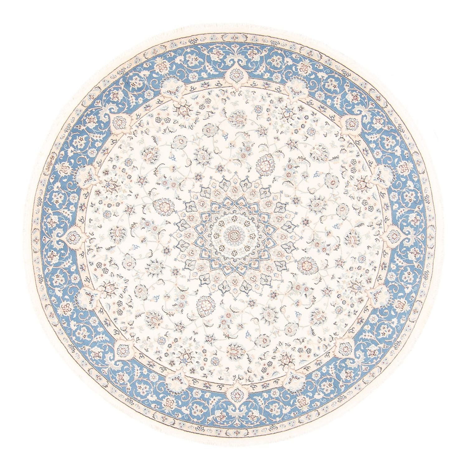 Persisk tæppe - Nain rundt  - 200 x 200 cm - creme