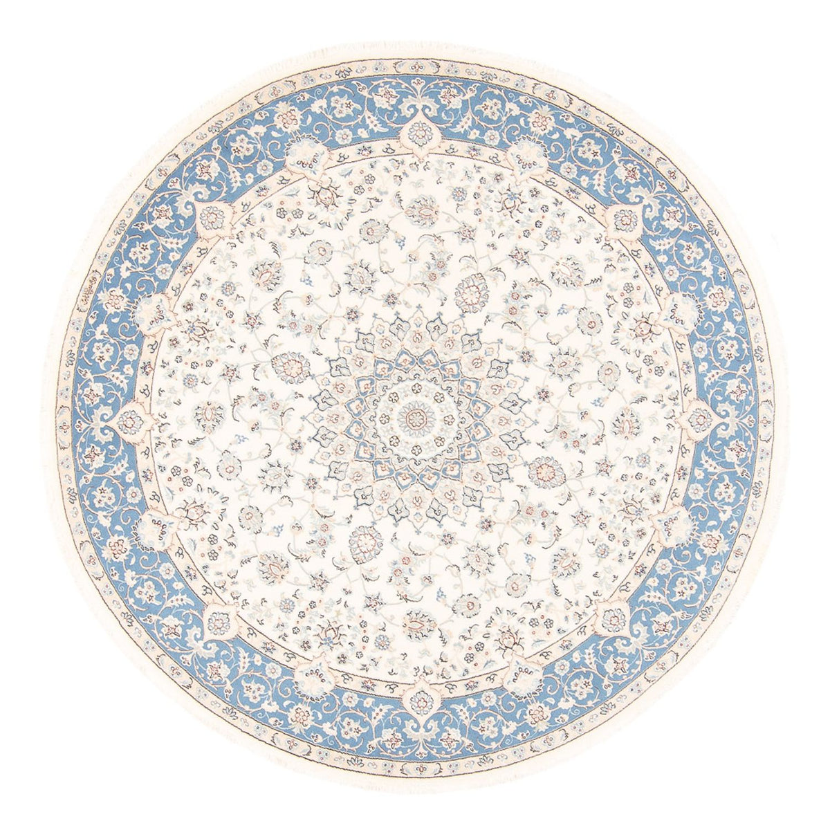 Persisk tæppe - Nain rundt  - 200 x 200 cm - creme