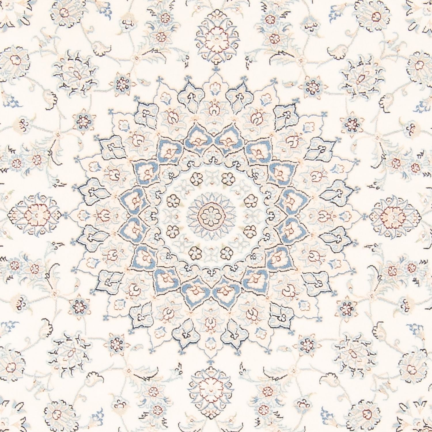 Persisk tæppe - Nain rundt  - 200 x 200 cm - creme