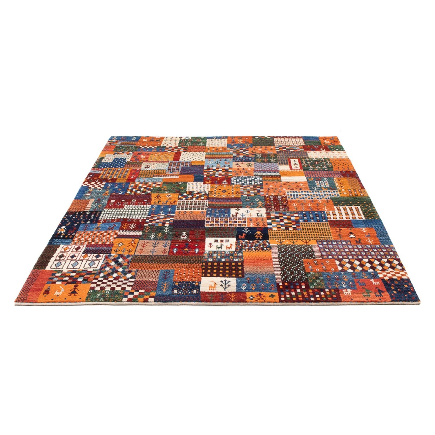 Gabbeh-tæppe - Persisk - 198 x 148 cm - flerfarvet