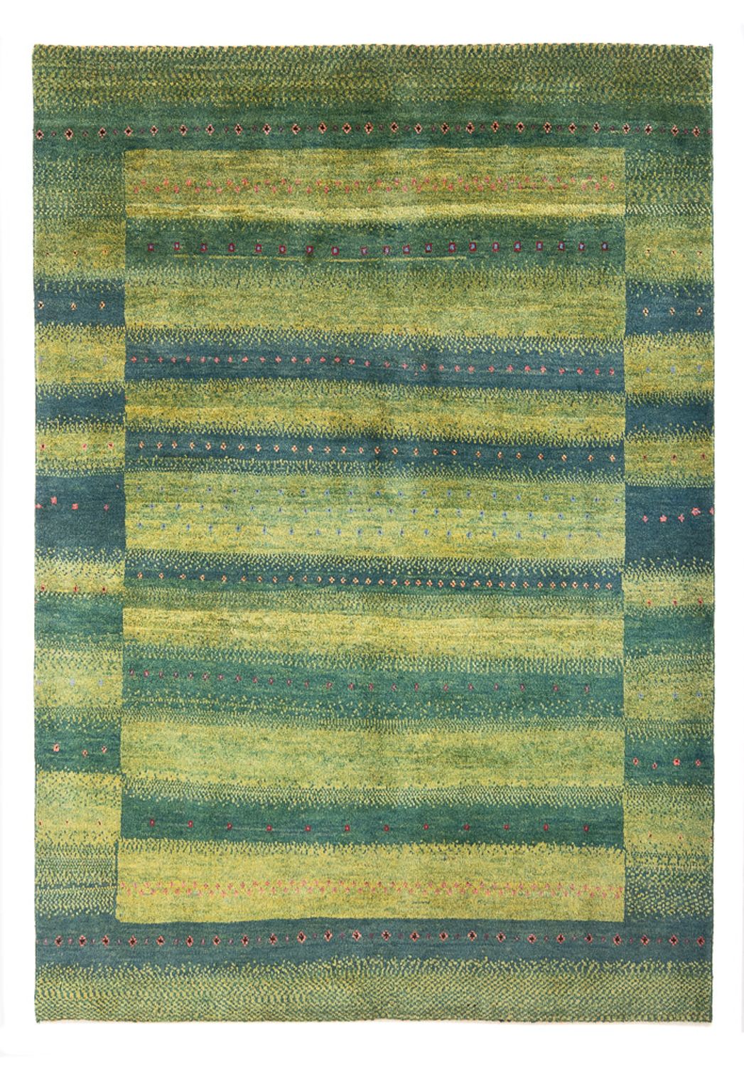 Gabbeh-tæppe - Persisk - 204 x 148 cm - mørkegrøn