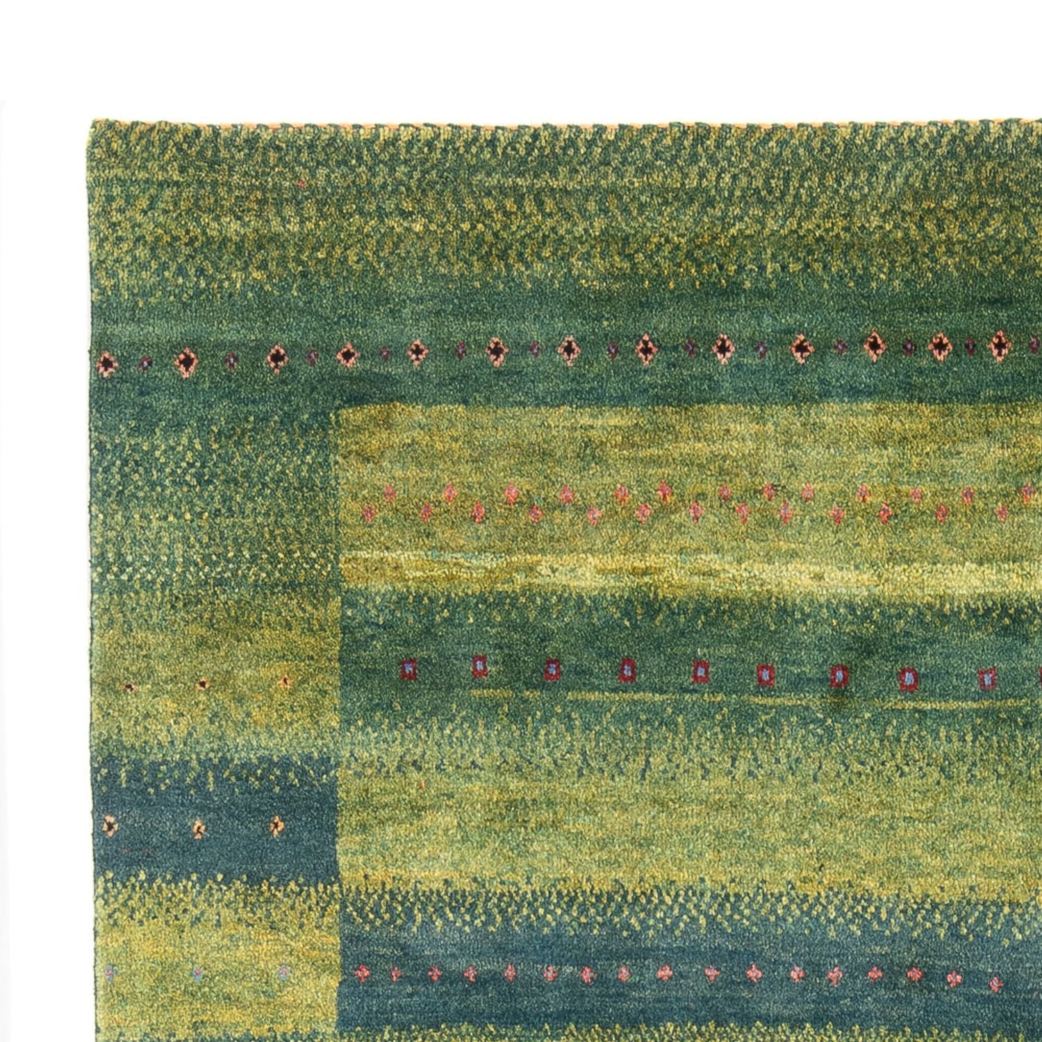 Gabbeh-tæppe - Persisk - 204 x 148 cm - mørkegrøn