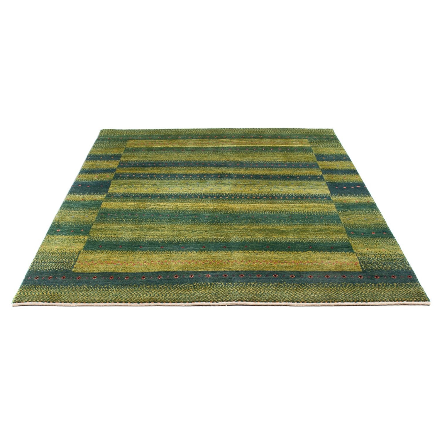 Gabbeh-tæppe - Persisk - 204 x 148 cm - mørkegrøn
