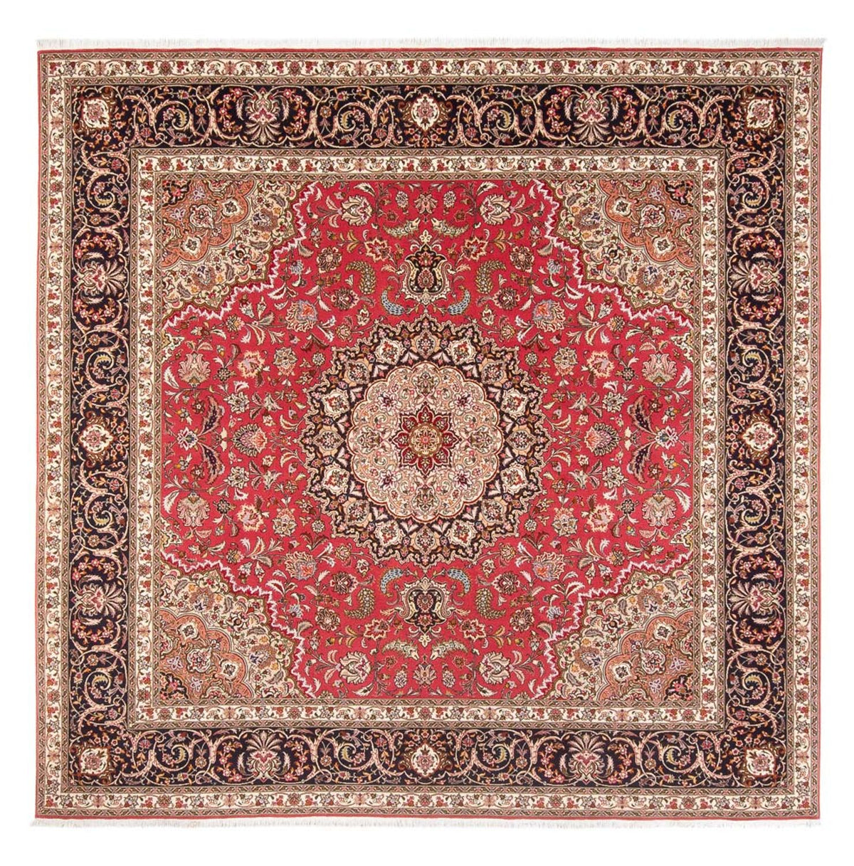 Persisk tæppe - Tabriz - Royal firkantet  - 252 x 252 cm - rød