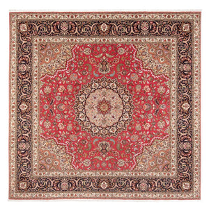 Persisk tæppe - Tabriz - Royal firkantet  - 252 x 252 cm - rød
