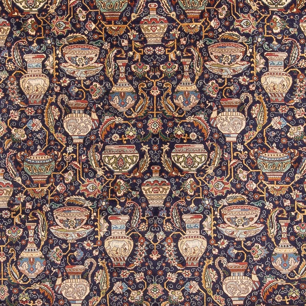 Persisk tæppe - Tabriz - 387 x 300 cm - mørkeblå