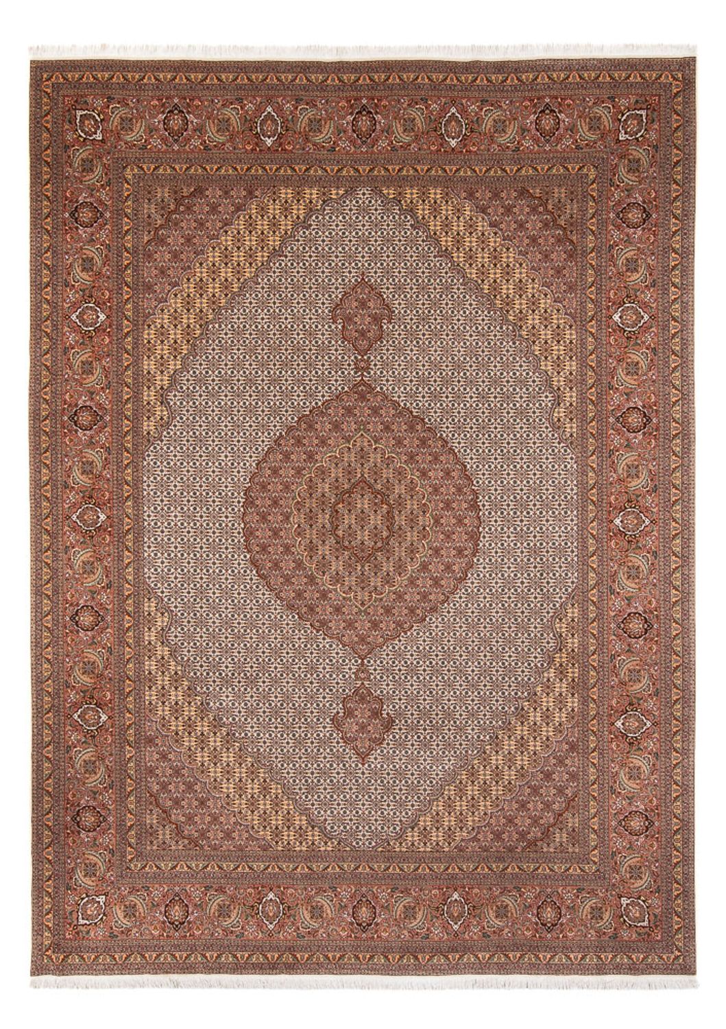 Persisk tæppe - Tabriz - 355 x 250 cm - lys brun