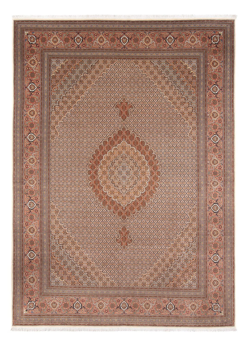 Persisk tæppe - Tabriz - 349 x 254 cm - lys brun