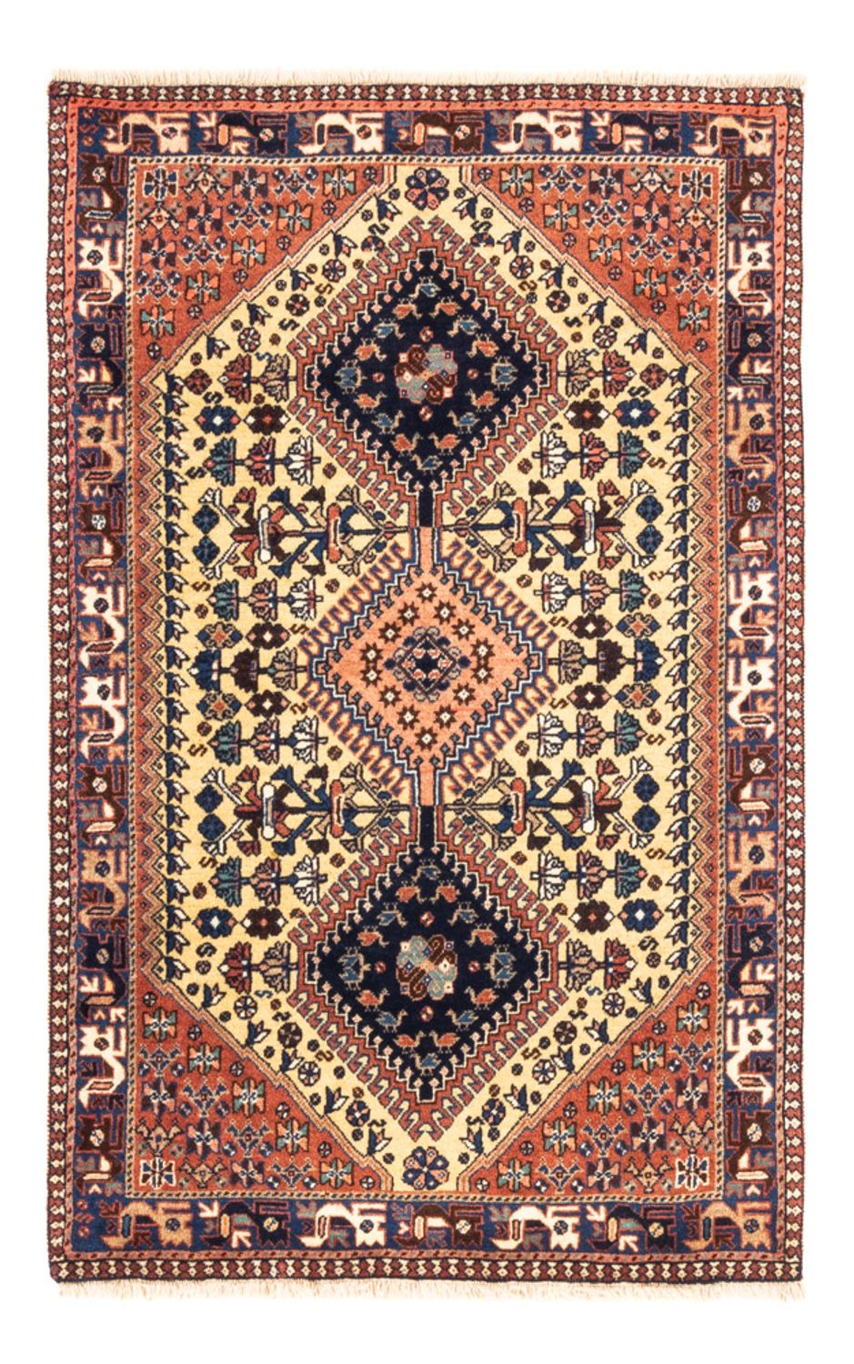 Persisk tæppe - Nomadisk - 140 x 74 cm - creme