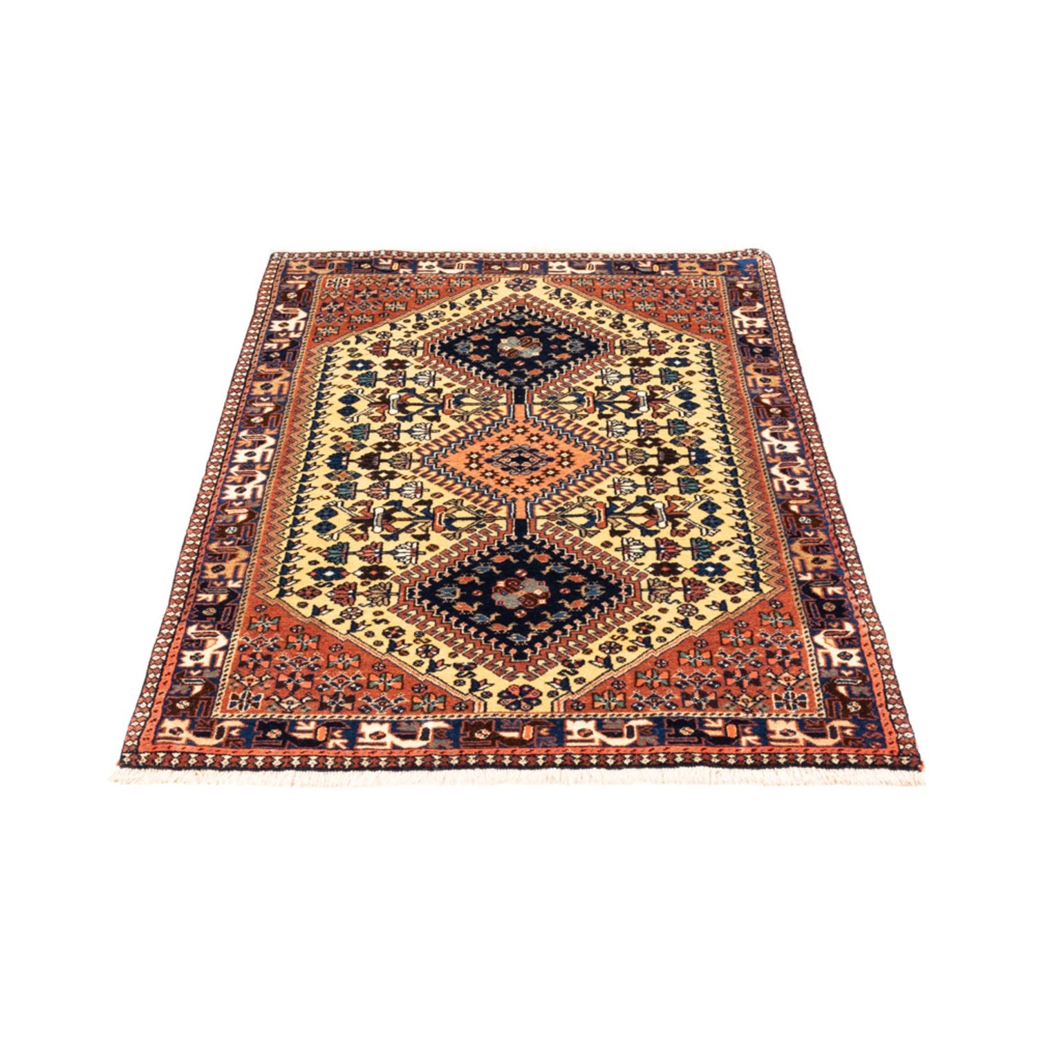 Persisk tæppe - Nomadisk - 140 x 74 cm - creme