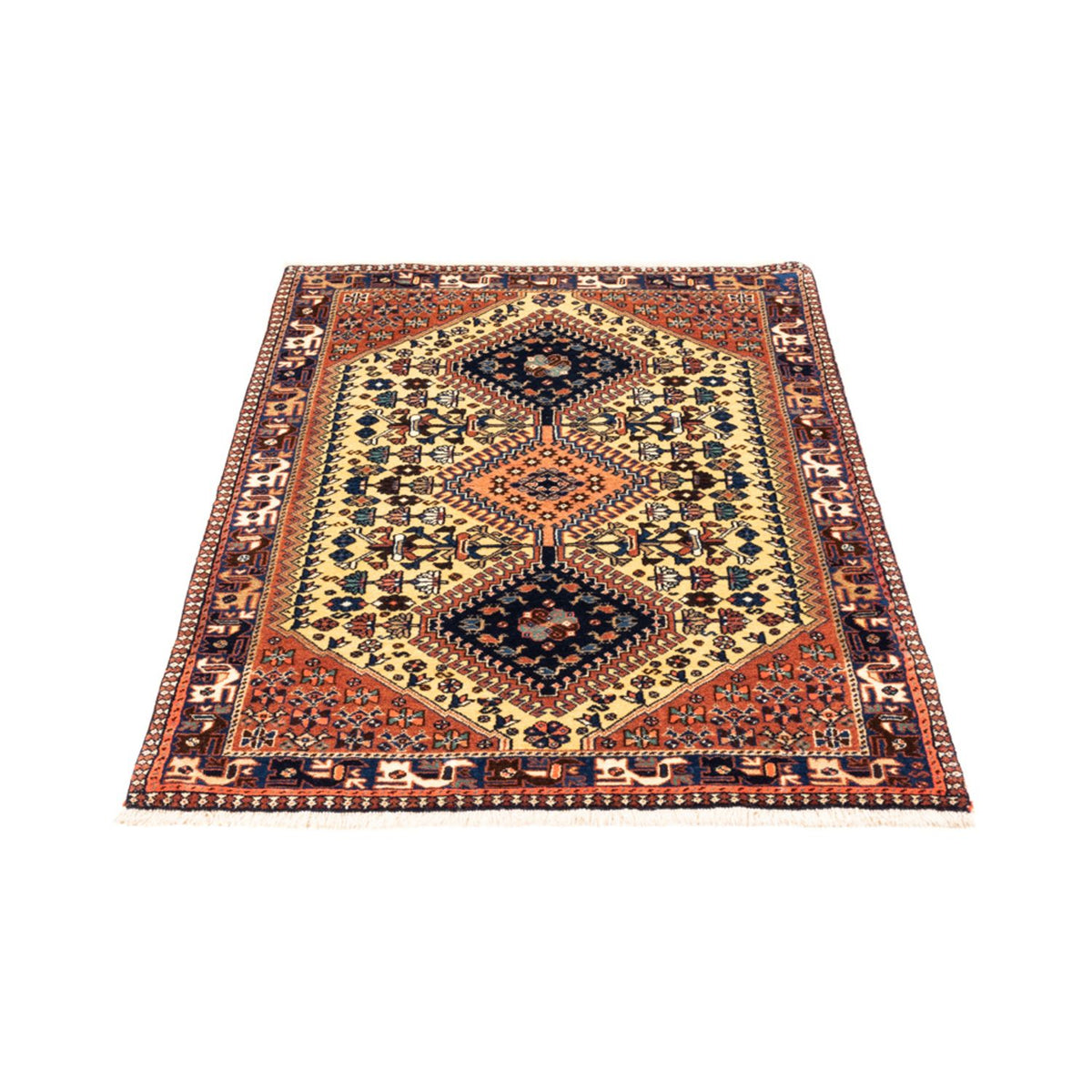 Persisk tæppe - Nomadisk - 140 x 74 cm - creme