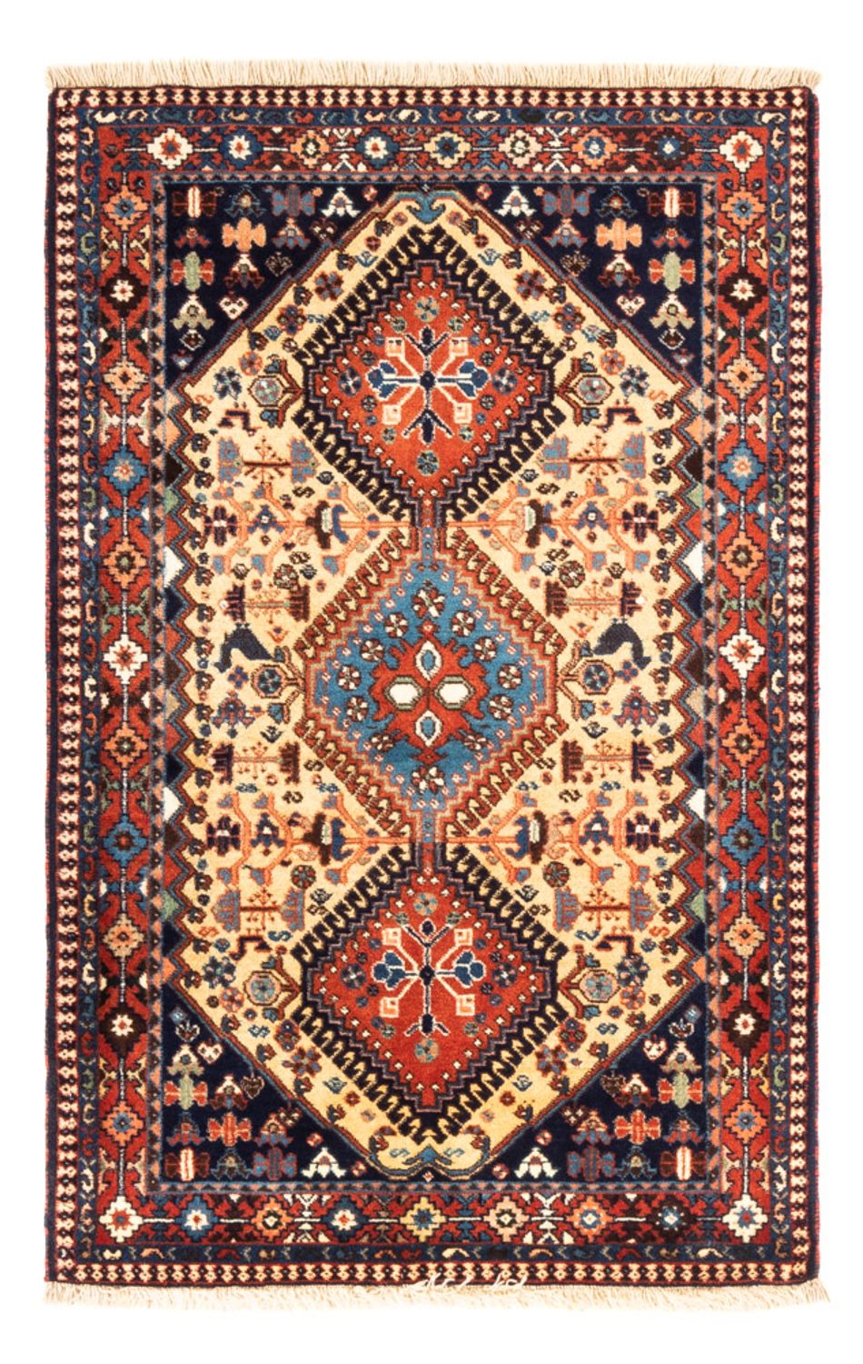 Persisk tæppe - Nomadisk - 130 x 84 cm - creme
