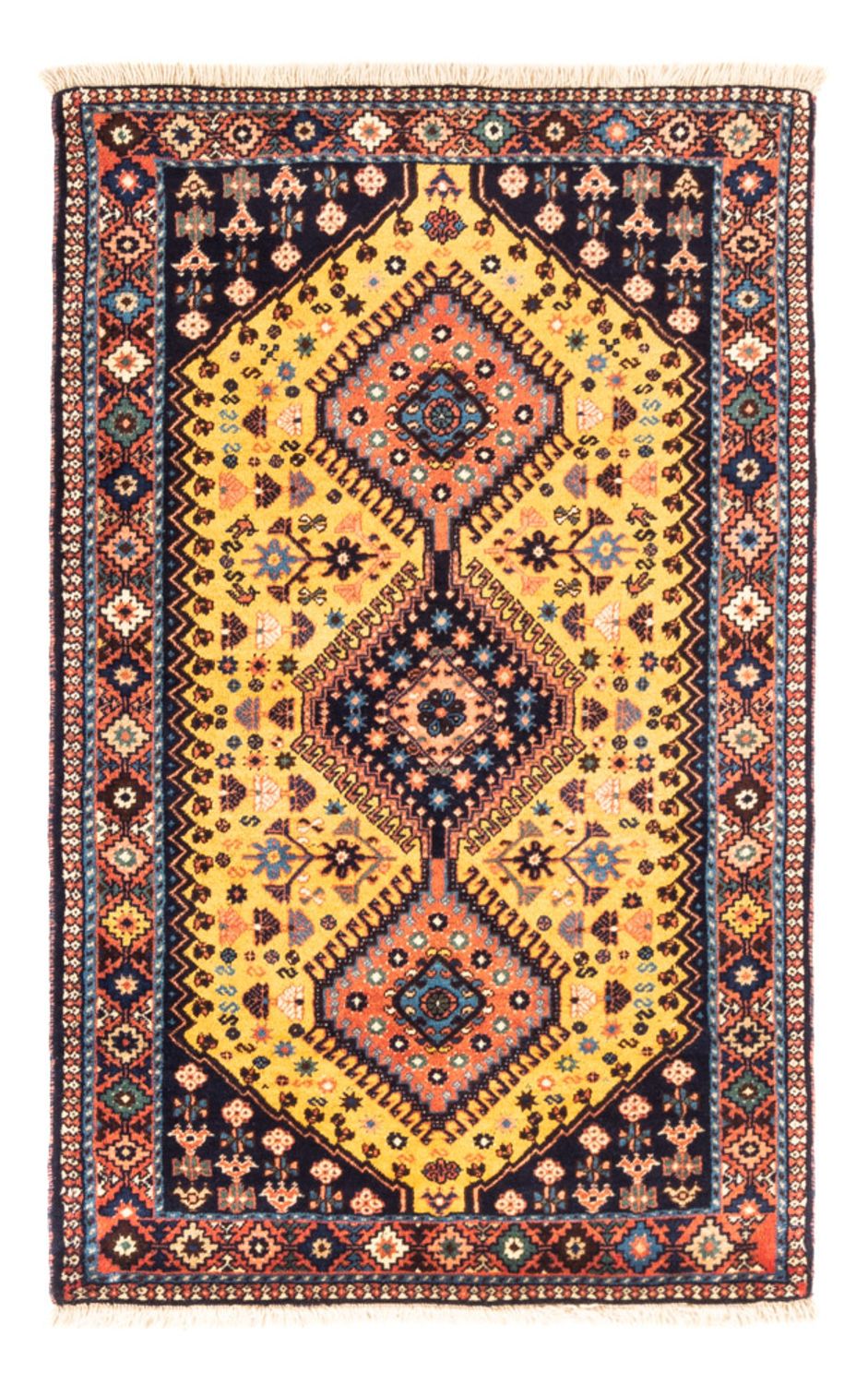 Persisk tæppe - Nomadisk - 133 x 82 cm - gul