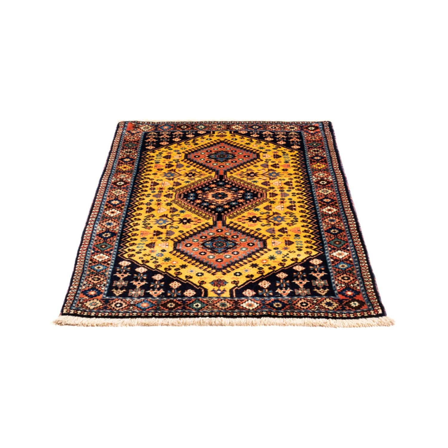 Persisk tæppe - Nomadisk - 133 x 82 cm - gul