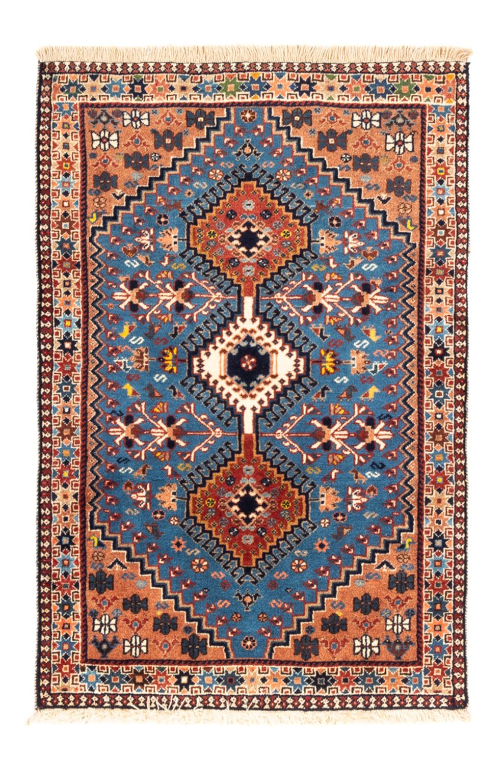 Persisk tæppe - Nomadisk - 122 x 83 cm - blå
