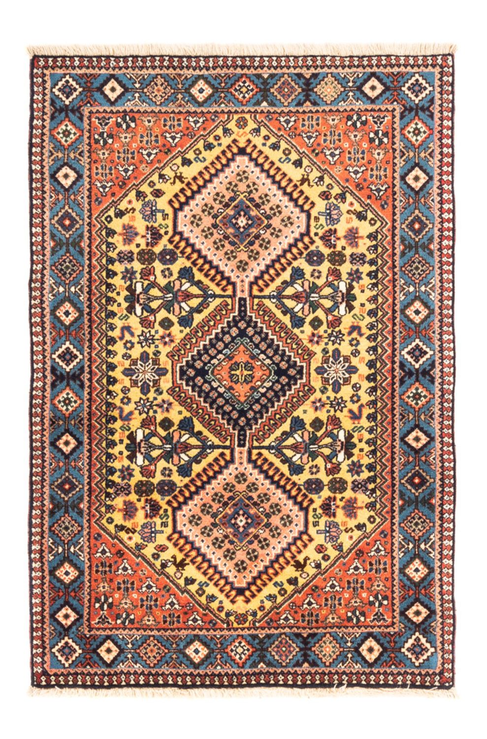 Persisk tæppe - Nomadisk - 123 x 83 cm - gul