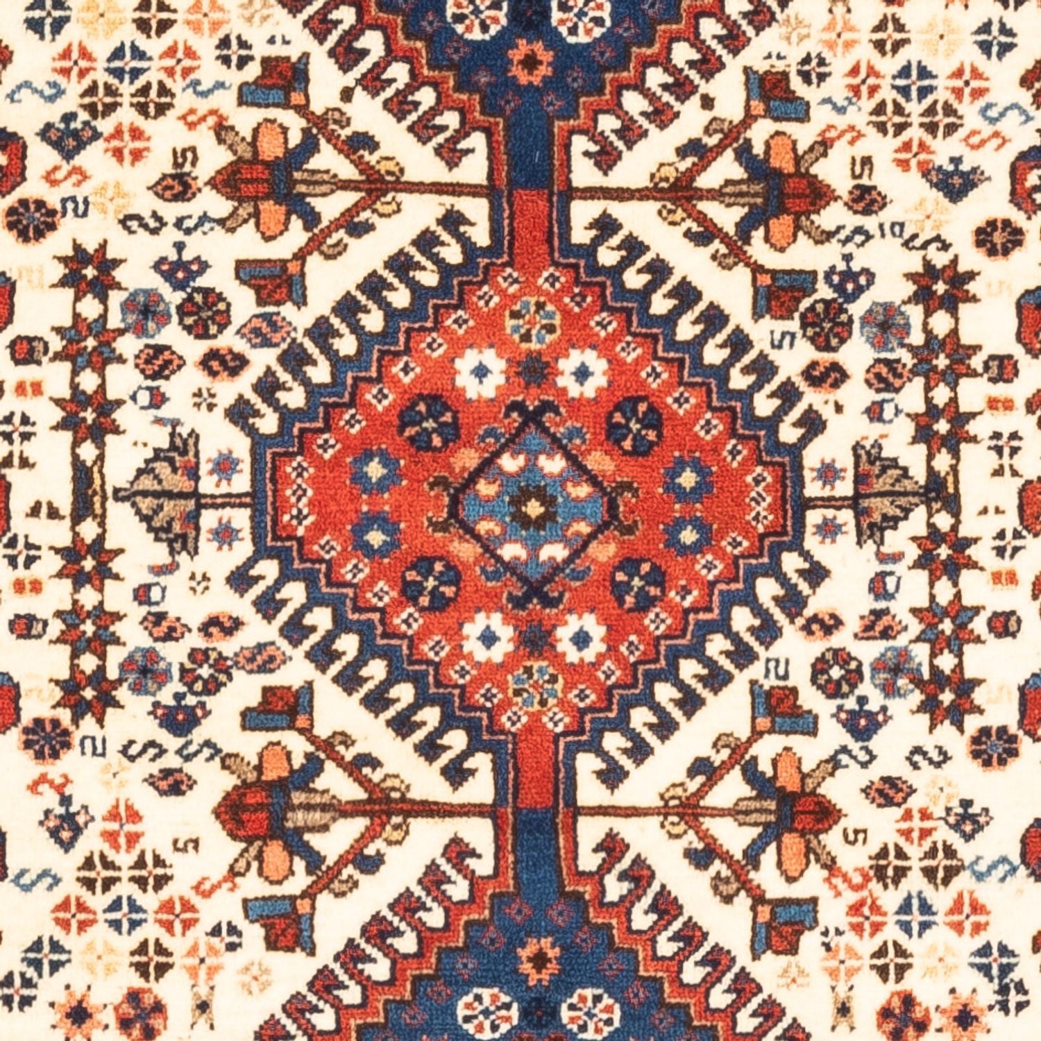 Persisk tæppe - Nomadisk - 128 x 85 cm - creme