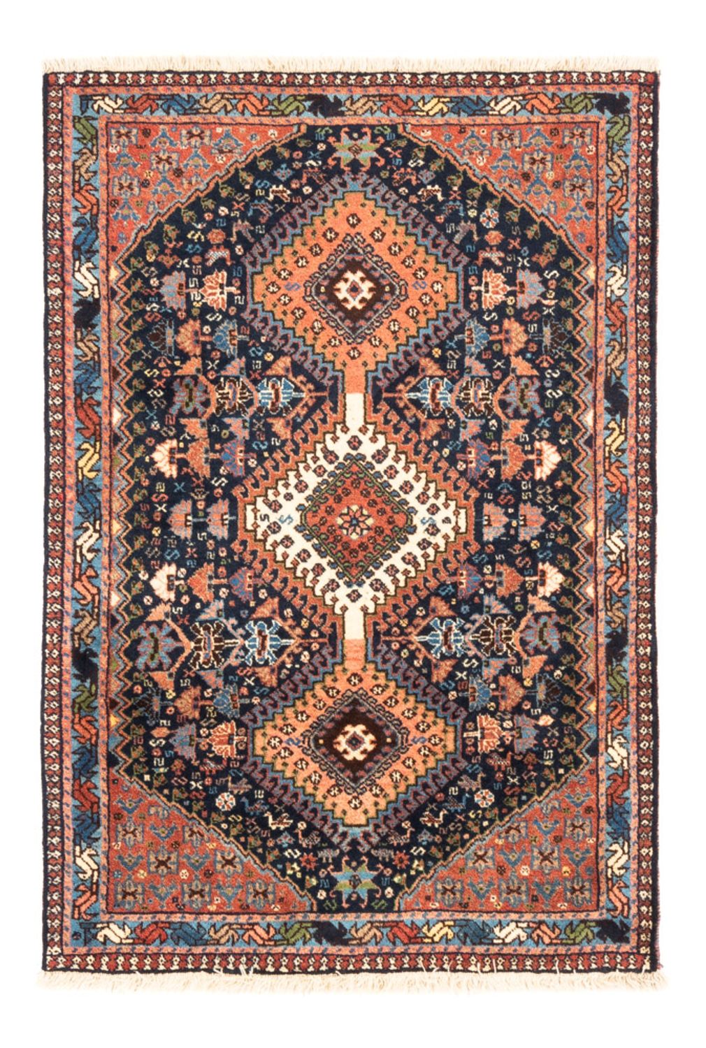 Persisk tæppe - Nomadisk - 120 x 81 cm - mørkeblå
