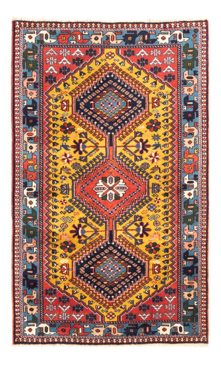Persisk tæppe - Nomadisk - 127 x 80 cm - gul