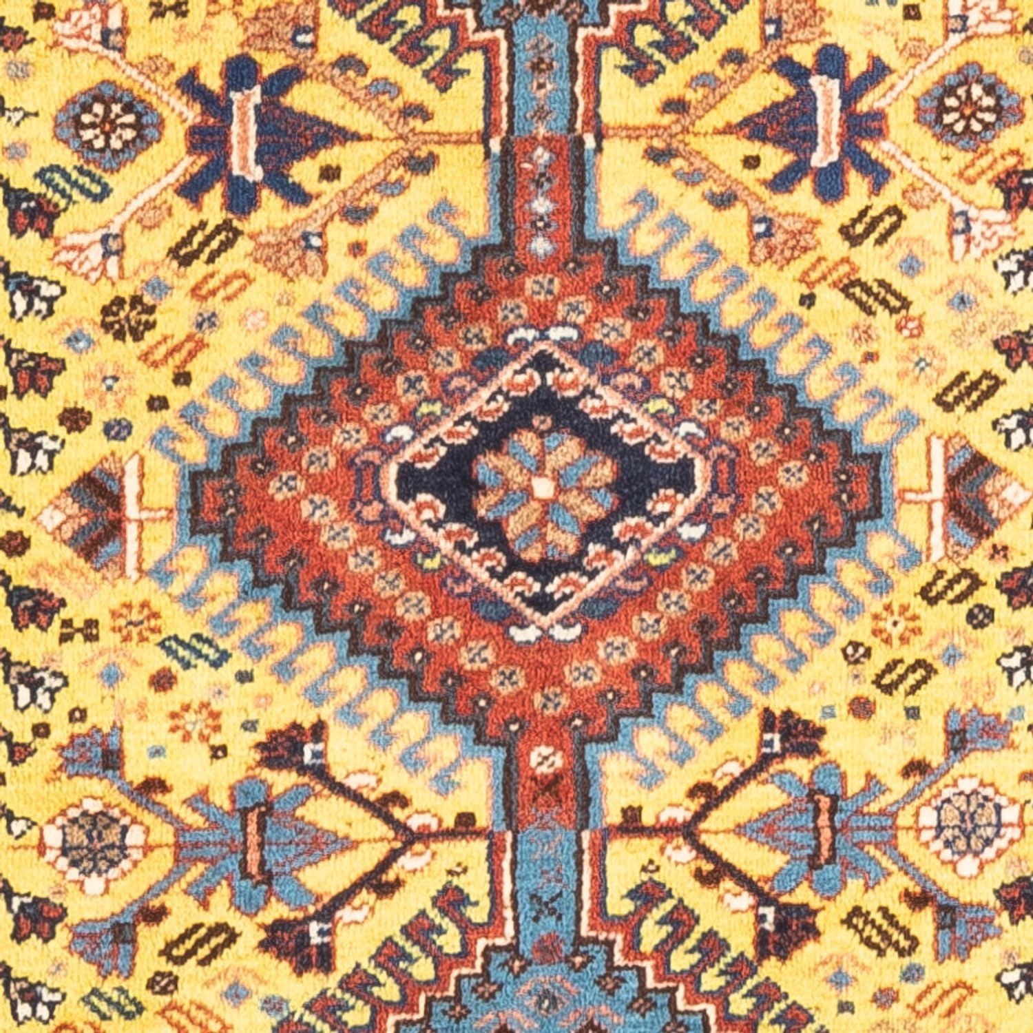 Persisk tæppe - Nomadisk - 126 x 80 cm - gul