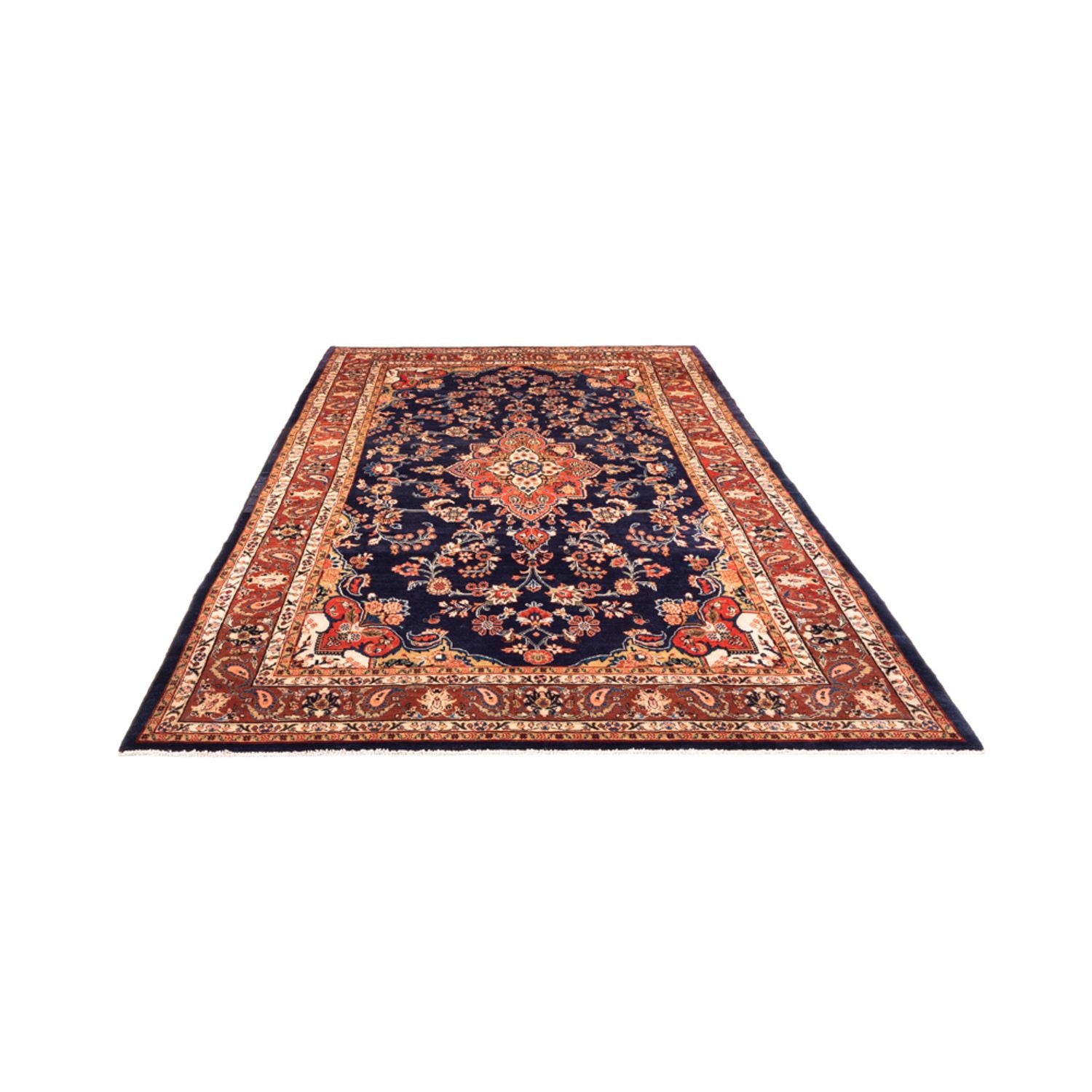 Persisk tæppe - Nomadisk - 338 x 216 cm - mørkeblå
