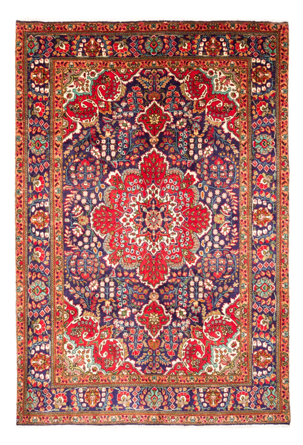 Persisk tæppe - Tabriz - 300 x 206 cm - mørkeblå