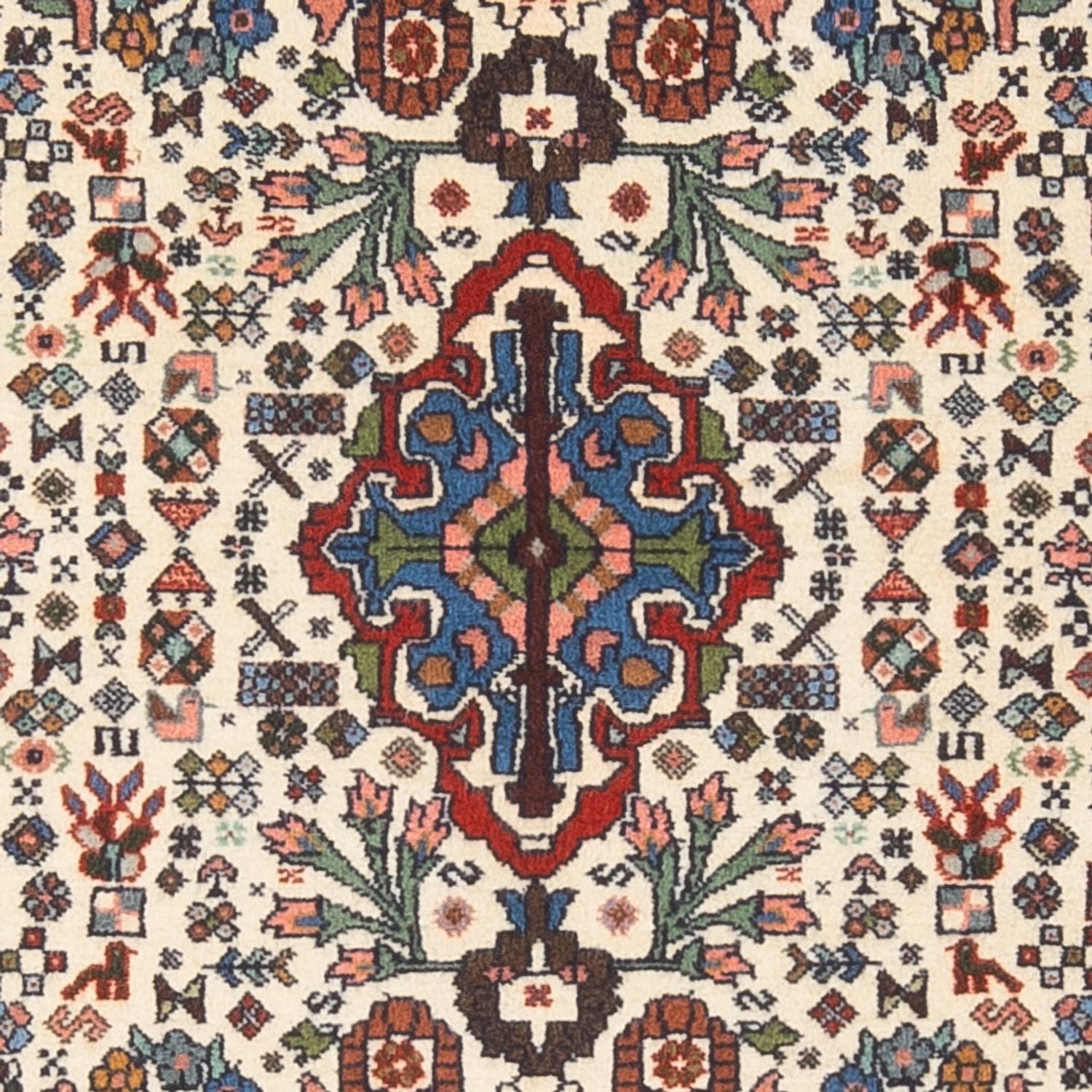 Persisk tæppe - Nomadisk - 140 x 106 cm - creme