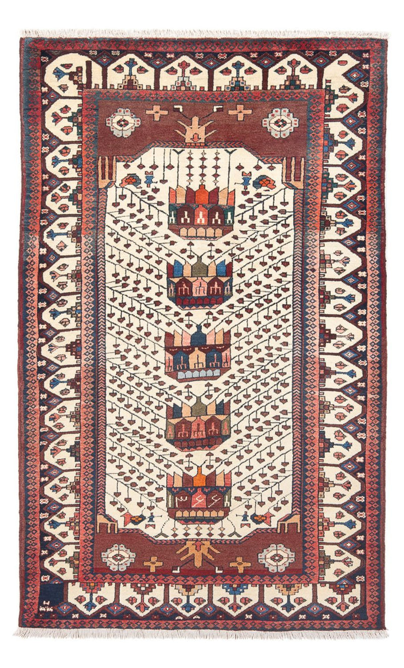Persisk tæppe - Nomadisk - 206 x 124 cm - creme