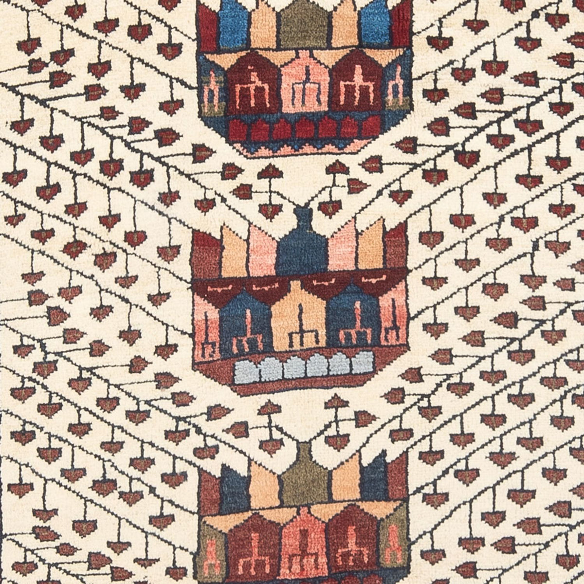 Persisk tæppe - Nomadisk - 206 x 124 cm - creme