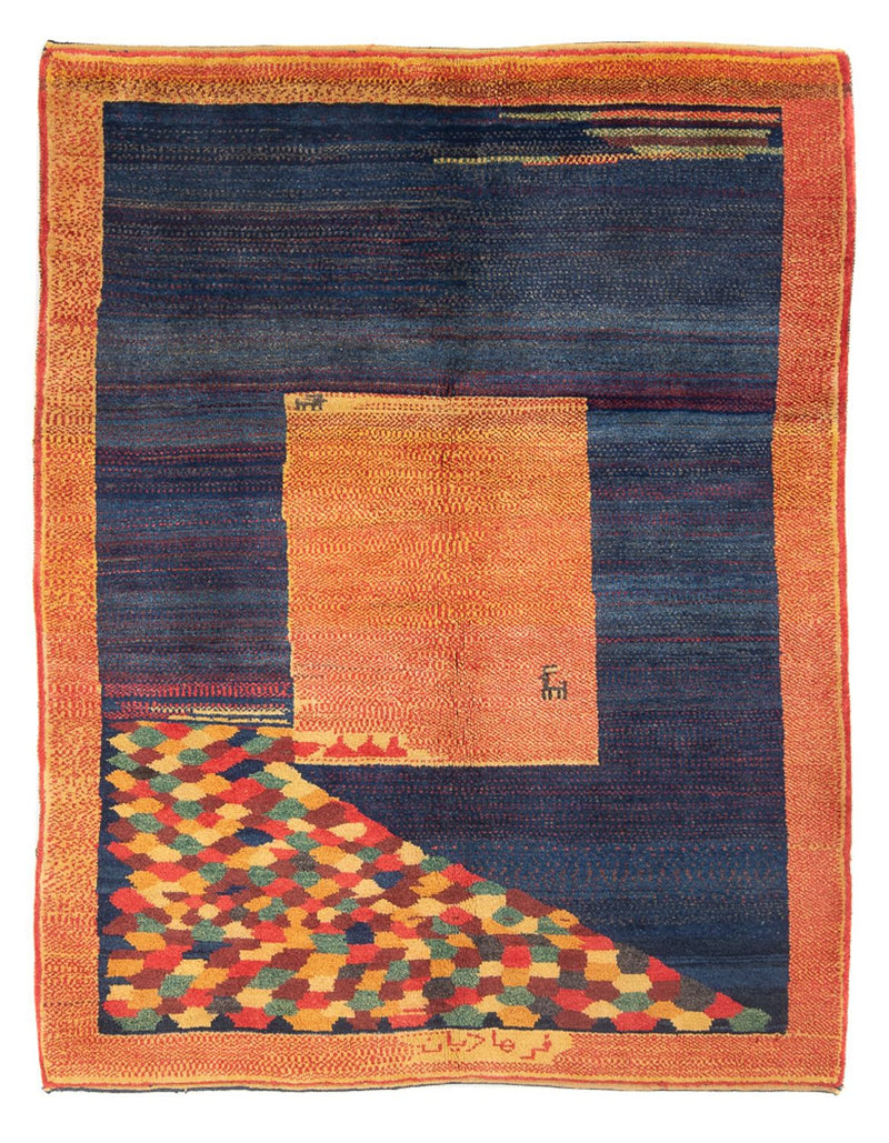 Gabbeh-tæppe - Persisk - 196 x 157 cm - flerfarvet