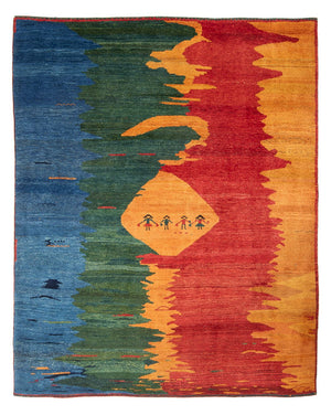 Gabbeh-tæppe - Persisk - 240 x 198 cm - flerfarvet