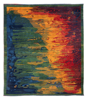 Gabbeh-tæppe - Persisk - 228 x 200 cm - flerfarvet