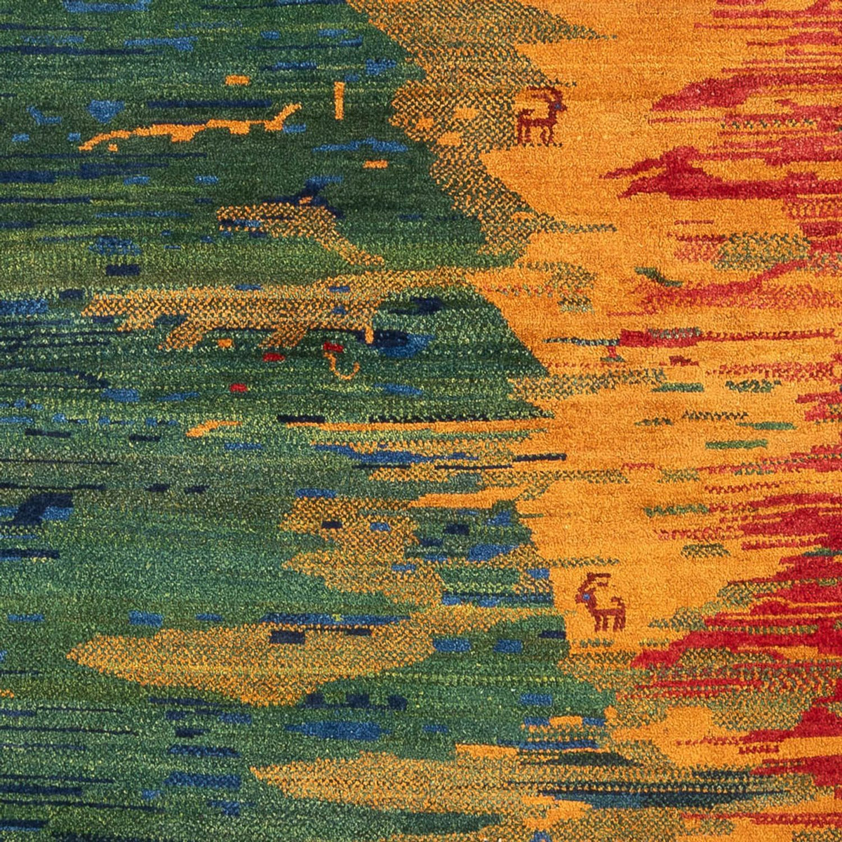 Gabbeh-tæppe - Persisk - 228 x 200 cm - flerfarvet