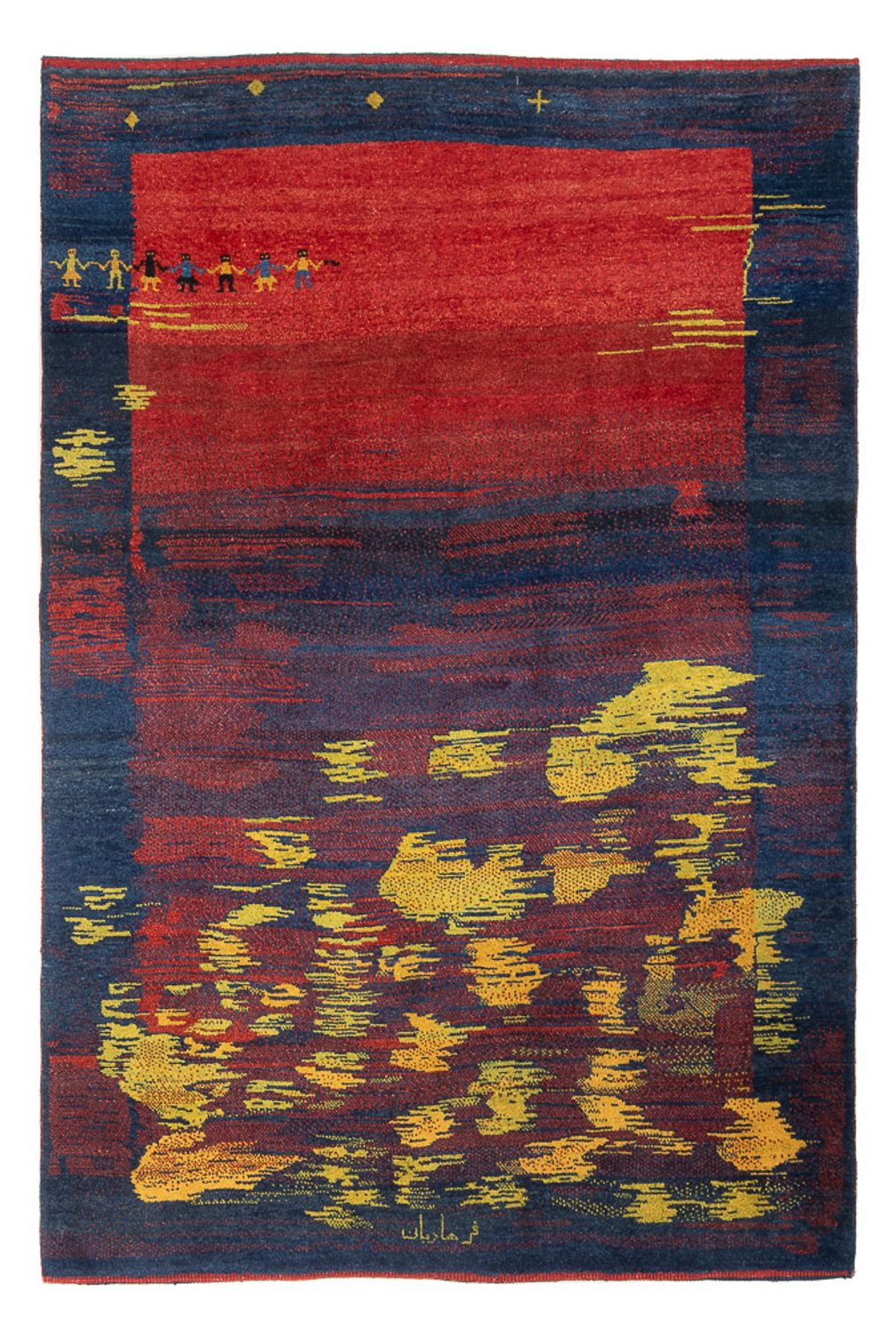 Gabbeh-tæppe - Persisk - 266 x 190 cm - flerfarvet