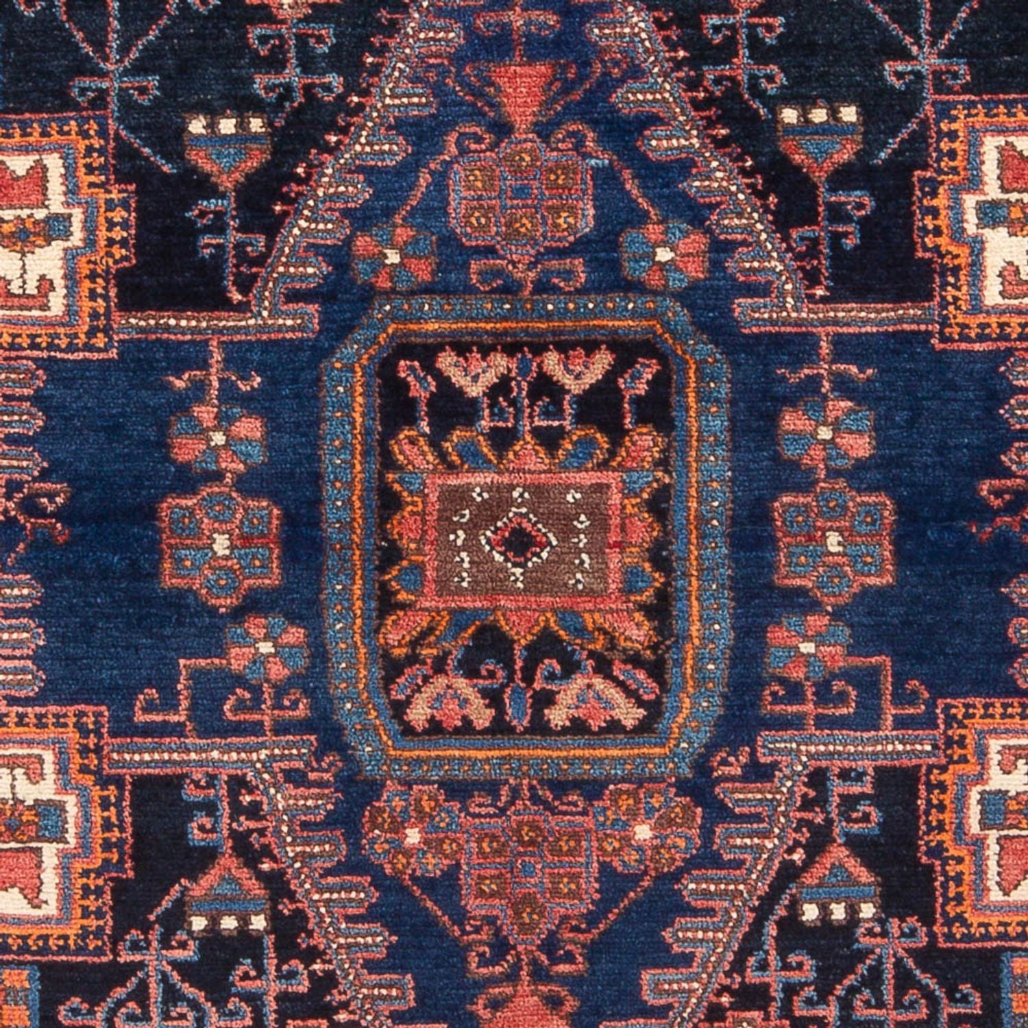 Persisk tæppe - Nomadisk - 212 x 146 cm - mørkeblå